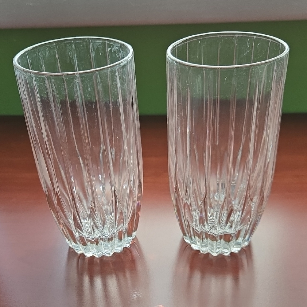 Mikasa Park Lane Clear Ribbed Highball Glasses - Set of 2